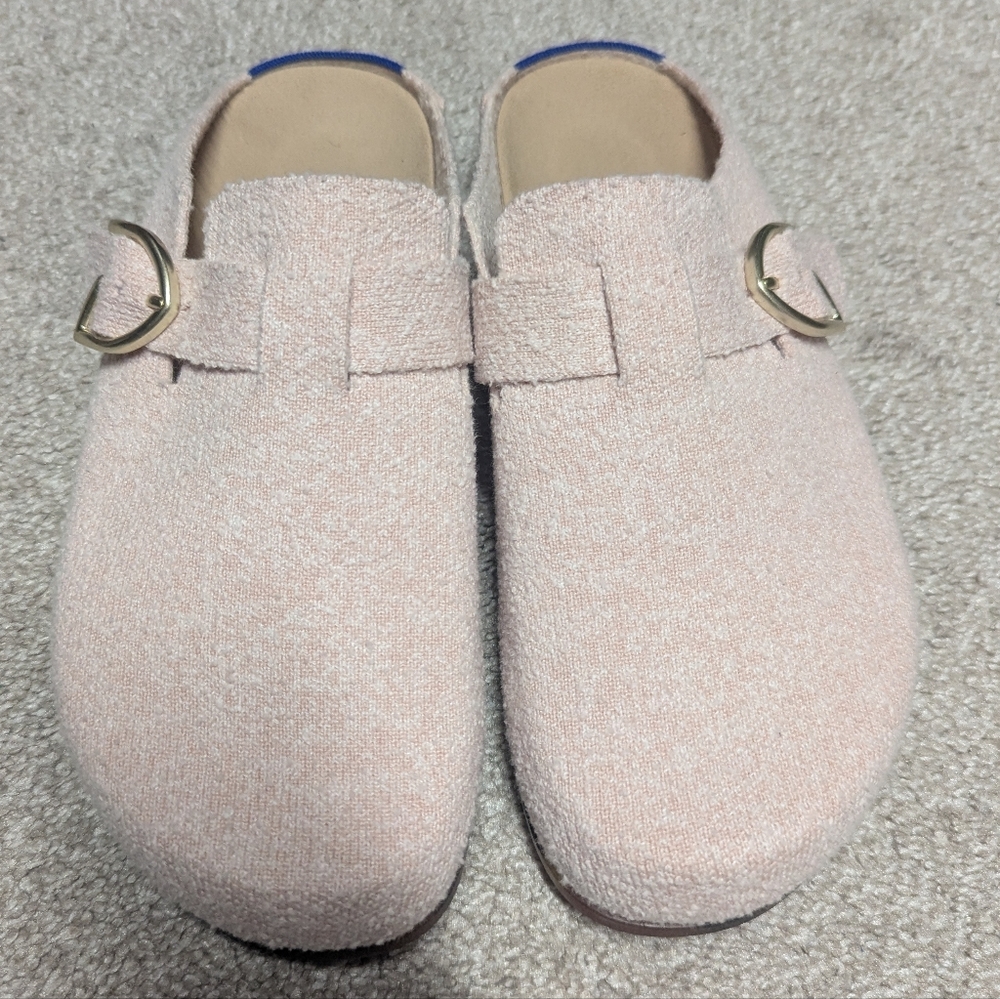 Rothy's pink buckle clogs sz 10 NWOB